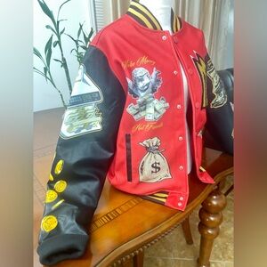 Red and Black Varsity Jacket.